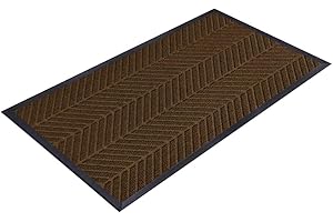 Saime Trading Heavy Duty Kitchen Runner Rugs Non Slip Super Abosrbent Doormats Washable Floor Mats for Hallway Kitchen Office Indoor Outdoor (Brown, 50 x 90 cm)
