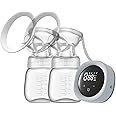 Breast Pump, Electric Breast Pump,Hands Free Painless 4 Modes 9 Levels with LCD Display Low Noise Rechargeable, Mobile Flow Hands Free Breast Pump, Breast Pump Electrical. (Blue)