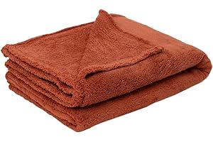 ‎ENGLISH HOME ENGLISH HOME Kuscheldecke, Flauschig Decke, Flanell Fleecedecke, Warm Wolldecke, Weich Sofadecke, Hochwertige Couchdecke, Damen, Softy, Terracotta, 130x170 cm