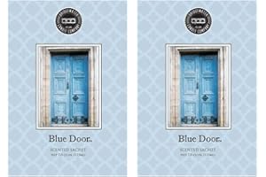 BRIDGEWATER CANDLE BRIDGEWATER - 2 pack of Blue Door - Scented Sachet Bag, Drawer Fragrance, Wardrobe Air Room Freshener for Living Room Bedroom Bathroom Laundry Basket Radiator or Car - Mandarin, Cedarwood, Nutmeg