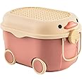 YLMKDE Children's Toy Storage Box Stackable Toy Organizer with Wheels and Handle,Large Kids Toy Chest,Animal Toy Storage Organizer/Bin/Box/Basket/Trunk for Toddler