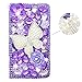 Produktbild Spritech(TM) 3D Handmade Purple Diamond Design Case Luxury PU Leather Wallet Case Flip Cover with Card Slots and Stand Feature for Samsung Galaxy S6 by Spritech