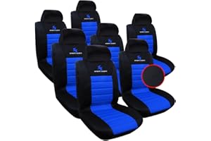 WOLTU Noir Bleu Housse de siège Universelle pour Voiture 7 Places, AS7256-7