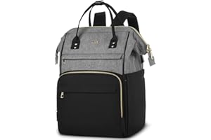 RJEU Plecak na laptopa Kobiety 15,6 cala, damski plecak Torba do pracy Kabina podróżna, inteligentny plecak szkolny dla dziewczynek torba na uczelnię do biura uniwersytet Dojazdy, czarny szary