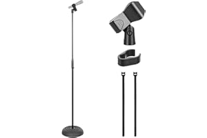 Pyle Pied de Micro - Support de Micro - Trépied - Support Microphone - Réglable en hauteur de 92 à 162 cm - Design Compact, Robuste et Léger - Idéal pour Studio et Concerts - Noir