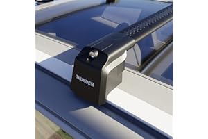 Thunder Carrier Roof Rack For Vauxhall Mokka, Mokka X Aluminium Roof Rack Cross Bars Lockable - Fit Flush Rails Roof Rails, Cross Bar, Rail Carrier Anti-Theft (Black)