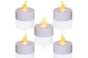 TEECOO Lampe à thé, bougies sans flamme à LED clignotantes, 24 paquets de fausses bougies réalistes alimentées par batterie
