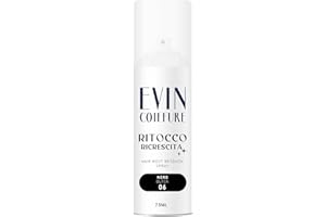 EVIN COIFFURE | Spray Ritocco Ricrescita Capelli 06 Nero, 75ml, Spray Correttore per Capelli, Facile Applicazione