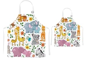 TRYTUTRY Parent Child Grembiuli con Tasca - Carino Abbinamento Grembiuli per Bambini e Adulti, Regolabile Neck Fibbia Parent Kid Grembiuli per Artisti Chef Cottura