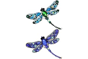 Nifocc Broches de Libélula con Diamantes de Imitación, Broche de Libélula de Cristal, Broche Vintage Elegante para Solapa y Sombreros, Acero Aleado