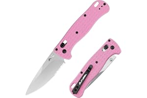 FLISSA Navaja Plegable, Navaja de Bolsillo de 190mm, Cuchillo Plegable de Acero AUS-8, Navaja EDC para Camping, Senderismo, Aventura, Viaje (Rosa)
