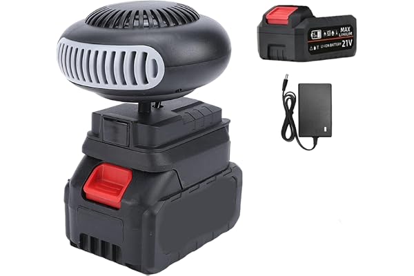 Chauffage D'appoint alimenté par Batterie, Chauffage Voiture Portable Sans Fil, Chauffage Rapide, Dégivrage, Désembueur, pour Maison, Bureau, Camping-car, SUV, Bureau (Chauffage+Batterie 18 000 mAh)
