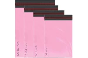 100 bolsas autoadhesivas de polietileno mixtas para correo, 4 tamaños, 25 de cada iSOUL pequeñas a grandes, paquete de correo, varios sobres para envíos, envíos postales, paquete de paquetes, color