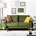 HOMECREST Hessville 56.3'' Upholstered Loveseat 2 Seater Sofa Settee Couch for livingroom Bedroom Office Hotel guestroom (Green)
