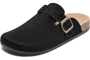 SOWDUS Zuecos para Hombre y Mujer, Sandalias y Mulas Unisex de Piel con Corcho
