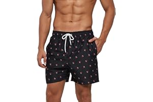 Comilaka Męskie spodenki kąpielowe kąpielówki szorty na deskę wodoodporne szybkoschnące surfowanie z podszewką z siatki