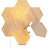 Nanoleaf Elements Starter Kit, 7 Esagoni Luminosi LED Effetto Legno Smart - Applique da Parete Interno Modulari, Luci Led Dim