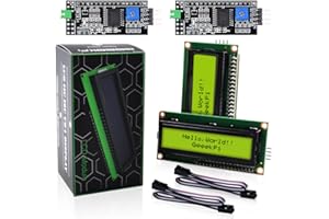 GeeekPi 2Pack I2C 1602 LCD Display Module 16X2 Character Serial Yellow Backlight LCD Module for Raspberry Pi Arduino STM32 DIY Maker Project Nanopi BPI Tinker board Electrical IoT Internet of Things