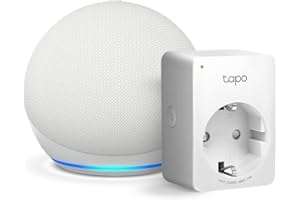 ECHO Y ALEXA Echo Dot (5.ª generación, modelo de 2022), Blanco + TP-Link Tapo P110 Smart Plug (enchufe inteligente WiFi) con Monitoreo Energético, compatible con Alexa - Kit de inicio de Hogar digital