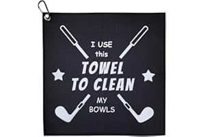 BASONG Funny Golf Towel, Clean Golf Balls Golf Gifts for Men Dad Husband Boyfriend, Fun Golf Accessories Golf Bags with Clip for Golf Lover