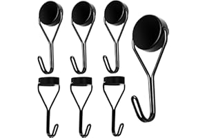 TEOKANTZ 8 Pezzi Ganci Magnetici Nero, 20mm Ganci Magnetici al Neodimio, Magnetic Hooks, Ganci Magnetici Forti Piccoli, Magnete Potente con Gancio, Ganci Calamitati per Cucina, Frigorifero, Campeggio