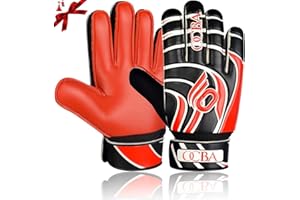 OCBA Gants de Gardien de But avec Super Grip Latex avec Rembourrage d'absorption des Chocs pour protéger Les Paumes et Les Doigts des Football Enfants Gants de Gardien de But
