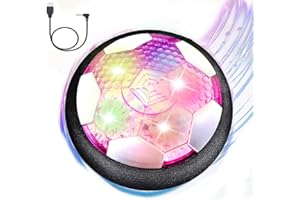 JRD&BS WINL Balle de football rechargeable avec lumière LED pour activités familiales de 3 à 12 ans, pour filles et garçons, jeu d'intérieur, sport en plein air, cadeaux de Noël et d'anniversaire