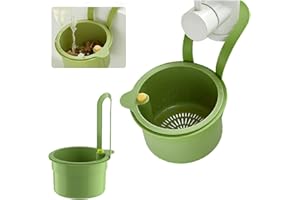 OURDORT Passoire Suspendue pour Évier, Panier à Filtre pour Évier, Robinet Suspendu Passoire Plastique avec Bouton Pression, pour Laver et Filtrer les Aliments dans la Cuisine