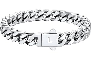 HAYOUWAY Armband Herren mit Buchstaben Edelstahl Panzerkette Silber Gold Armbänder für Herren Gravur A-Z Personalisierte Geburtstag Jahrestag Vatertag Weihnachtsgeschenke für Männer Papa Freund Sohn