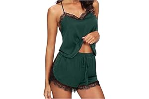 Huoghebg Pigiama Donna Estivo Offerte Pigiama Corto Donna Pigiami Elegante Pigiama Set Due Pezzi da Donna Pigiami Donna Pigiami Due Pezzi Pigiama da Donna Sexy Tuta Leggera e Traspirante S-XL