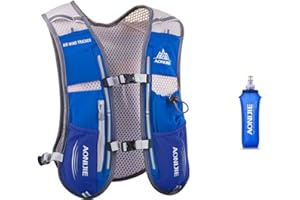 AONIJIE 5L Gilet Hydratation Running Femme et Homme Bretelles de Poitrine Réglables Léger et Réfléchissant Gilet de Course Marathon Randonnée