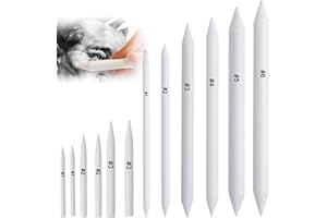 MAKOTO NOBU 12 Pièces Estompeur Dessin, Stylos Mélangeurs, Estompe en Papier Dessin, Materiel Dessin pour Sketch Crayon Dessin pour Artistes Étudiants, Blanc