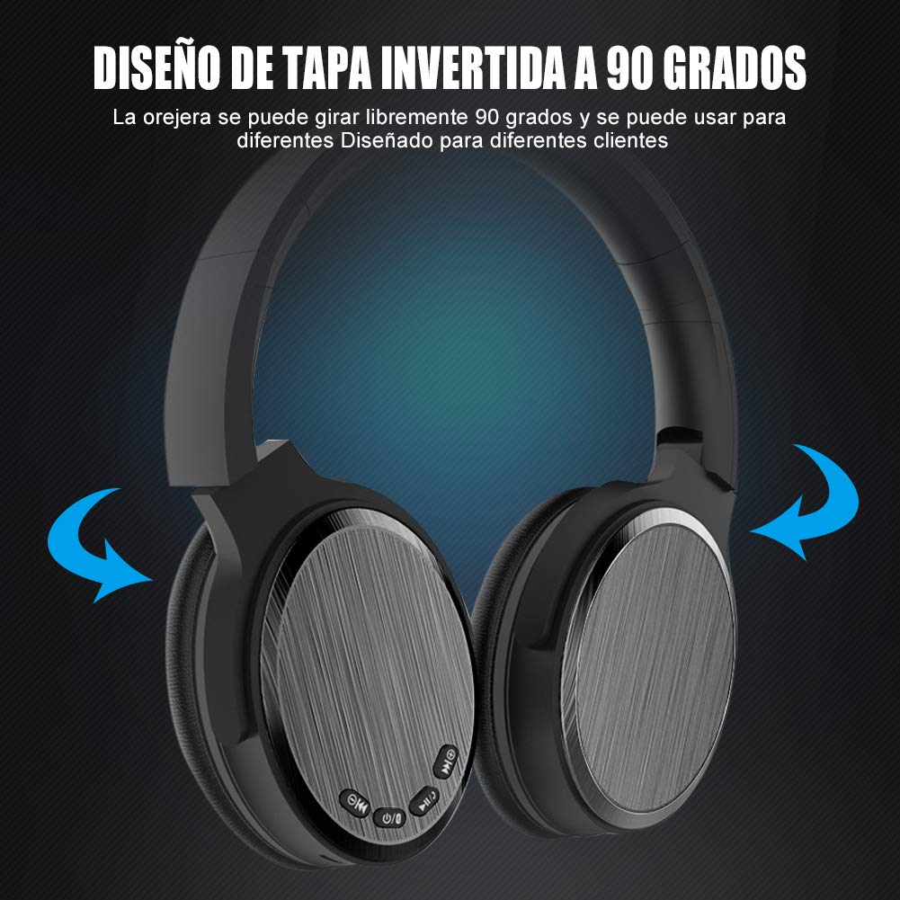 Cascos-Bluetooth-Inalmbrico-Macrourt-Auriculares-Bluetooth-Cerrados-de-Diadema-Plegable-con-Sonido-Estreo-Bluetooth-50-TF-Cancelacin-de-Ruido-Almohadillas-de-Proteccin-Manos-Libres-con-Microfono