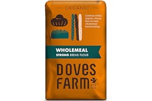 Doves Farm Organic 100% Strong Wholemeal Bread Flour 1.5kg (Pack of 5)