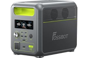 FOSSiBOT F1200 Portable Power Station: 1024Wh LiFePO4 solargenerator Outputs 1200W (2400W Peak), 100W USB-C Output, Solar Generator for RV/Camping/Home