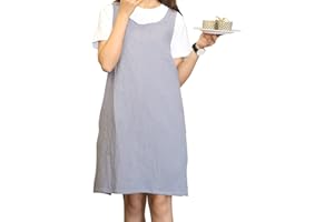 YushengTai Delantal De Estilo JaponéS, Delantal Sin Ataduras, Delantal De Tiras Cruzadas Con Bolsillos,Delantal De AlgodóN,Adecuado Para Cocina, ReposteríA, JardineríA, Pintura, CafeteríA,etc