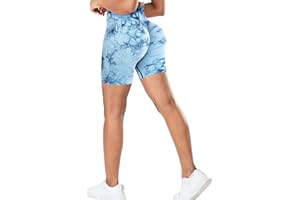 RIOJOY Kurze Leggings Damen Push Up Booty Sport Shorts High Waist Seamless Scrunch Butt Sportleggins für Gym Fitness Workout Yoga