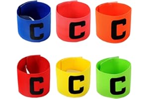ZhanshuidefaQ 6 Pcs Football Captain Armband Standard Elasticated Armband Colour Captain's Armband Use for Football Hockey Rugby Netball Tennis Random Colour