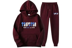 XYYYHTL Trapstar Tracksuit Tracksuit Mens Full Set Jogging Set Hooded Jacket + Trousers Pants Trapstar Pocket Tracksuit Unisex with Letter Print Suit for Autumn and Winter Trapstar Coat