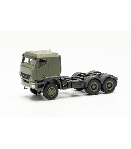 Herpa - Camion Mercedes-Benz Axor à 3 Bennes Latérales Bundeswehr - Échelle 1/87 - MiniKit à Clipser Sans Colle - Allemagne