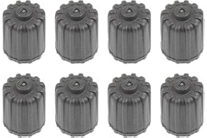 Marcraft Grey Plastic Tyre Wheel Alloy Valve Caps Dust Caps (8 Pack) Universal for Cars, SUVs, Bicycles, Motorcycles, Trucks | Rubber Airtight Seal Plastic | Screw-On