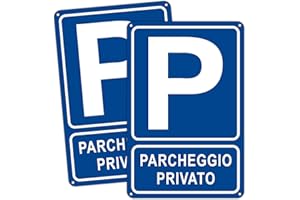 GENERIC 2pz Cartello Parcheggio Privato, 200 * 300mm Segno di Proprietà Privata Segnale in Alluminio Metallo Blu