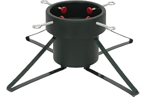 ECD Germany Stojak na Choinkę z Pojemnikiem na Wodę i 4 Śrubami Blokującymi - Ciemnozielony, Metalowy, dla Drzewek do 200 cm