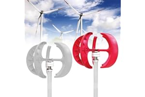 czyuRachel Generador de turbina eólica de eje vertical, 600 W, farol tipo 5 hojas, para jardín, barco, motor de viento, generador de electricidad, mini generador con controlador y placa de brida