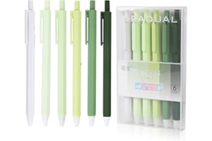 VALICAER Morandi estetyczne długopisy kulkowe, 0,5 mm długopis kulkowy z cienką końcówką, czarny atrament, chowane pastelowe długopisy kulkowe, urocze delikatne żelowe długopisy kulkowe, gładkie długopisy do