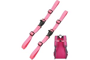 JUKOTA 2 Pezzi Cinghia Toracica Regolabile per Zaino con Fibbia e Fischietto,Cinturino per Zaino Antiscivolo Resistente,per Adulti,Bambini,Scolastico,Viaggio all'Aperto(Rosa)