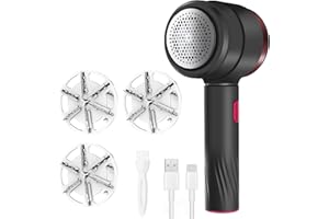 VINTONEY Rasoir Anti Bouloche Electrique, Anti Bouloche Vetement, Dissolvant de Peluche Rechargeable, Rasoir Anti-Bouloche et Anti-Peluche Enlever Les Bouloches à 3 Lames de Rechange 6 Branches