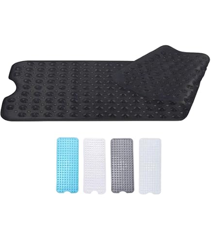 Spirella Tapis De Baignoire Antidérapant PVC Bang 71x36 Cm - Bleu Avec Ventouses, Bactéricide