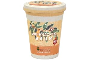 FEEL GREEN - WE CREATE NATURE Ecocup, Weihnachtsbaum, Nachhaltige Geschenkidee (100% Eco Friendly), Grow Your Own/ Anzuchtset, Pflanzen im Coffee Cup, Made in Austria