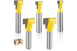 GOMETY T-Nut Frese 5 pezzi 8mm albero Set di fresatrici, Set di utensili per fresatrice (8/10/13.5/18/20mm)